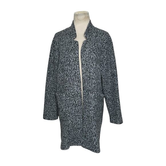 Forever 21 marbled black open front long sleeves coat size Small - Picture 1 of 9